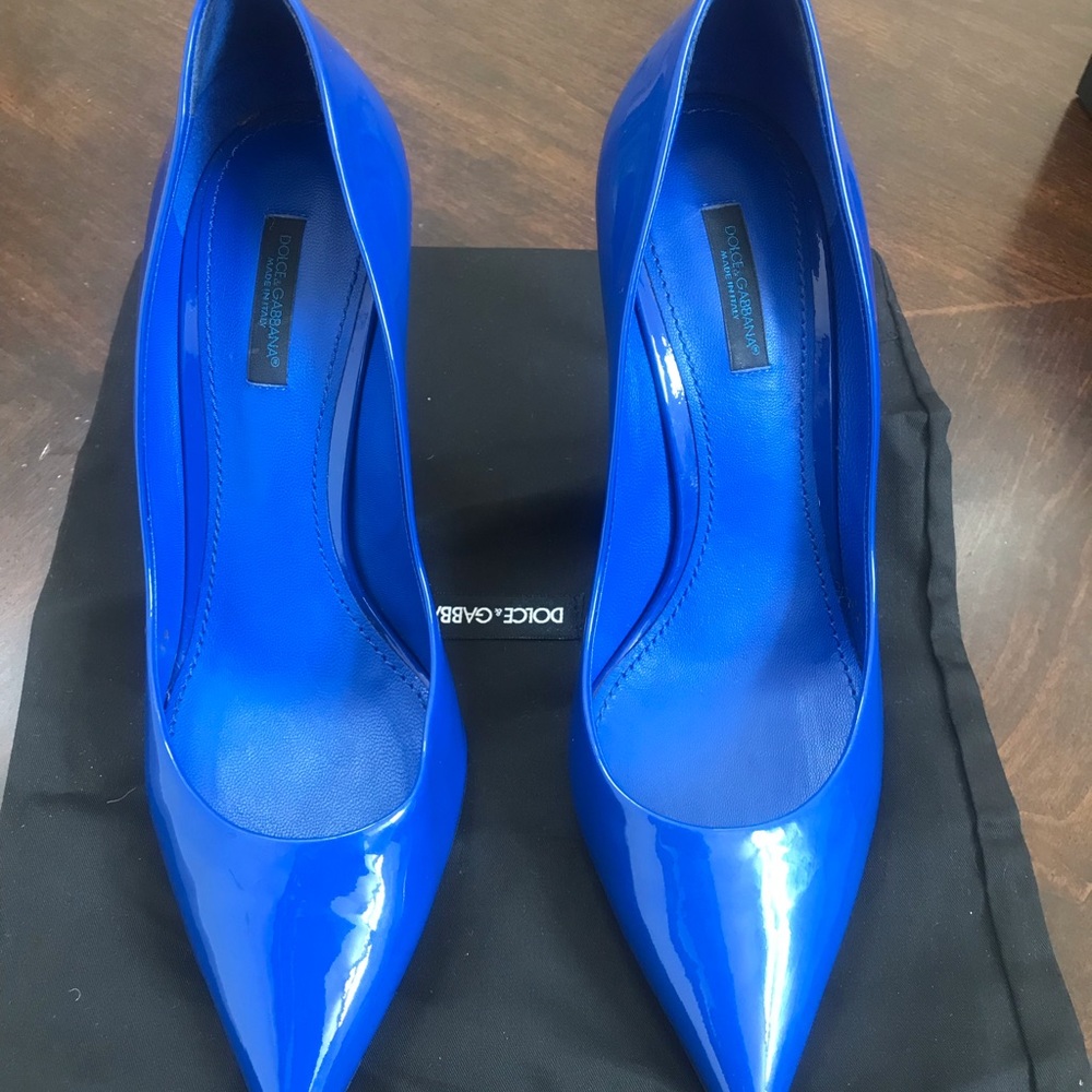 Dolce & Gabbana Blue Patent Leather Pumps - Size 39